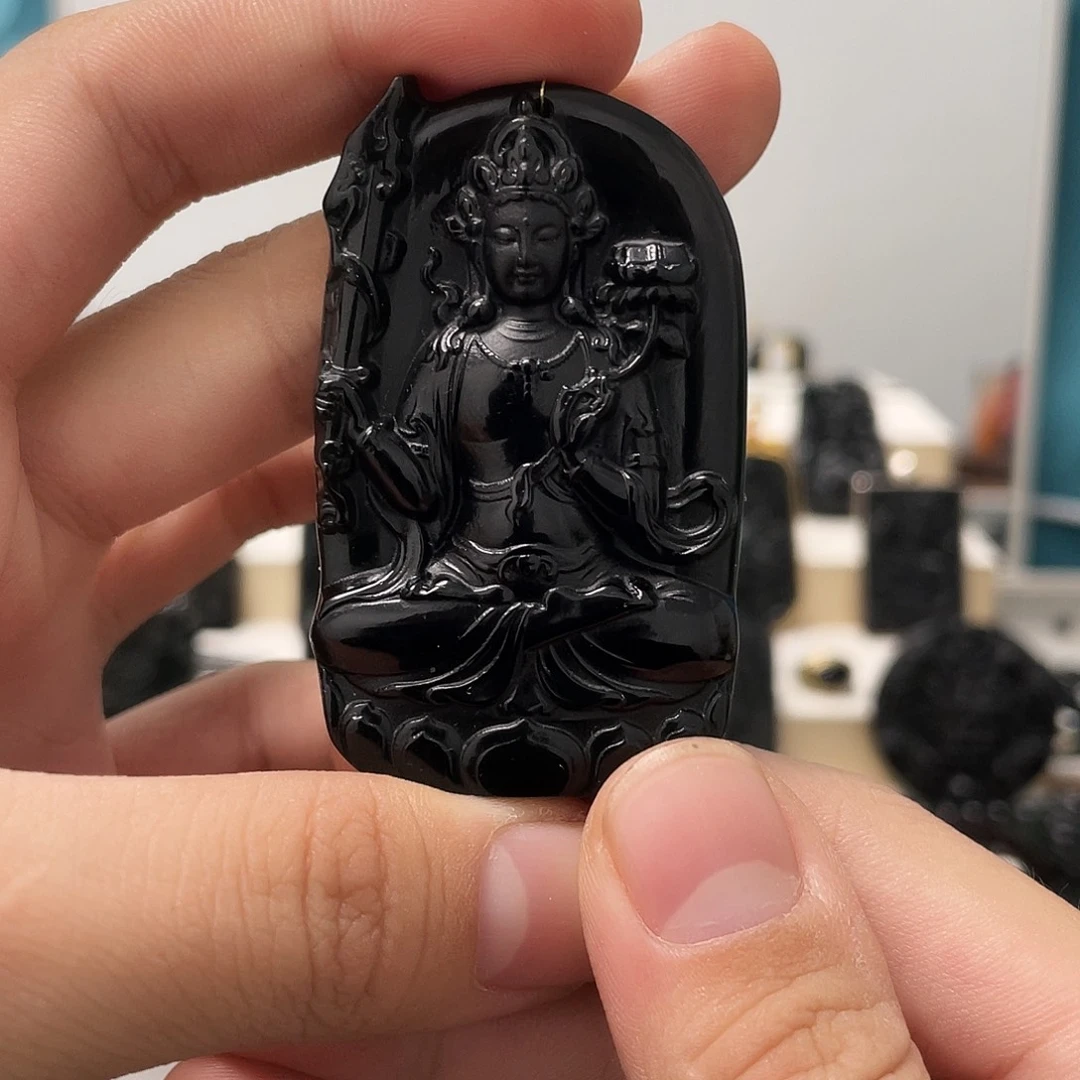 墨***笙蛇纹石玉未镶嵌吊坠