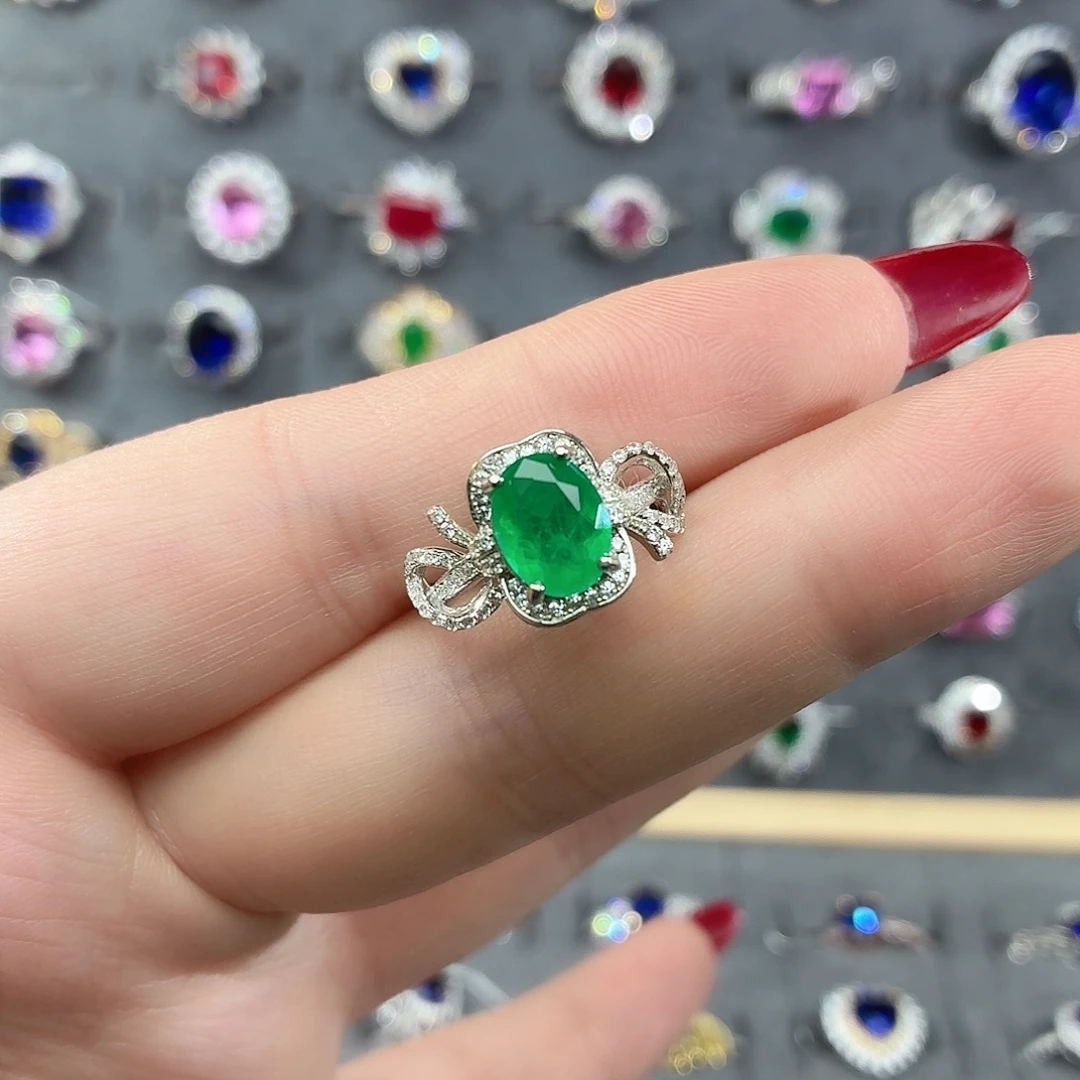 925银029培育祖母绿色宝石79