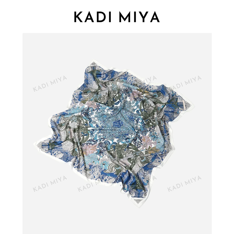 KADIMIYA丛林之梦高级斜纹印花丝巾满印方巾搭配丝巾