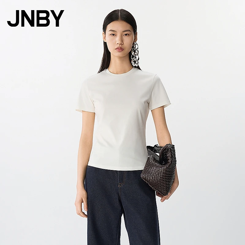 【商场同款】JNBY/江南布衣25春新品T恤修身圆领短袖5P3111800