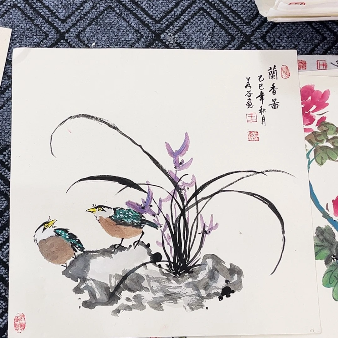 国画若谷老师三尺斗方三尺斗方卡纸奇