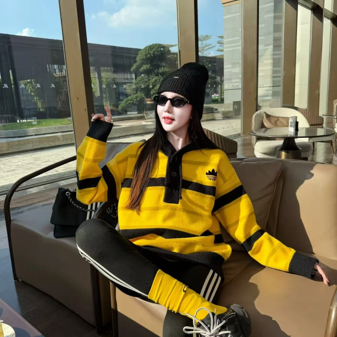 【蜜酿韵致】韩版时尚休闲运动女款百搭显瘦半开领连帽针织毛衣08-1
