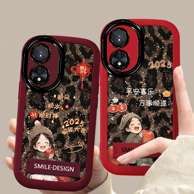 适用于【OPPO】A97【5G】新款豹纹女孩可爱创意支架防摔手机壳