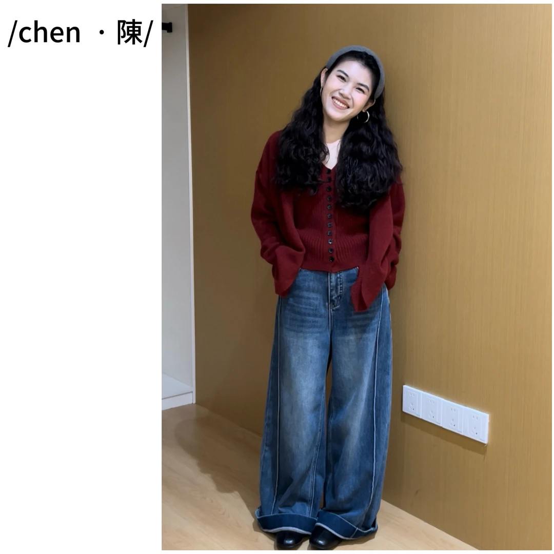 chen·陳新款 V领挂脖+针织开衫（两件套）