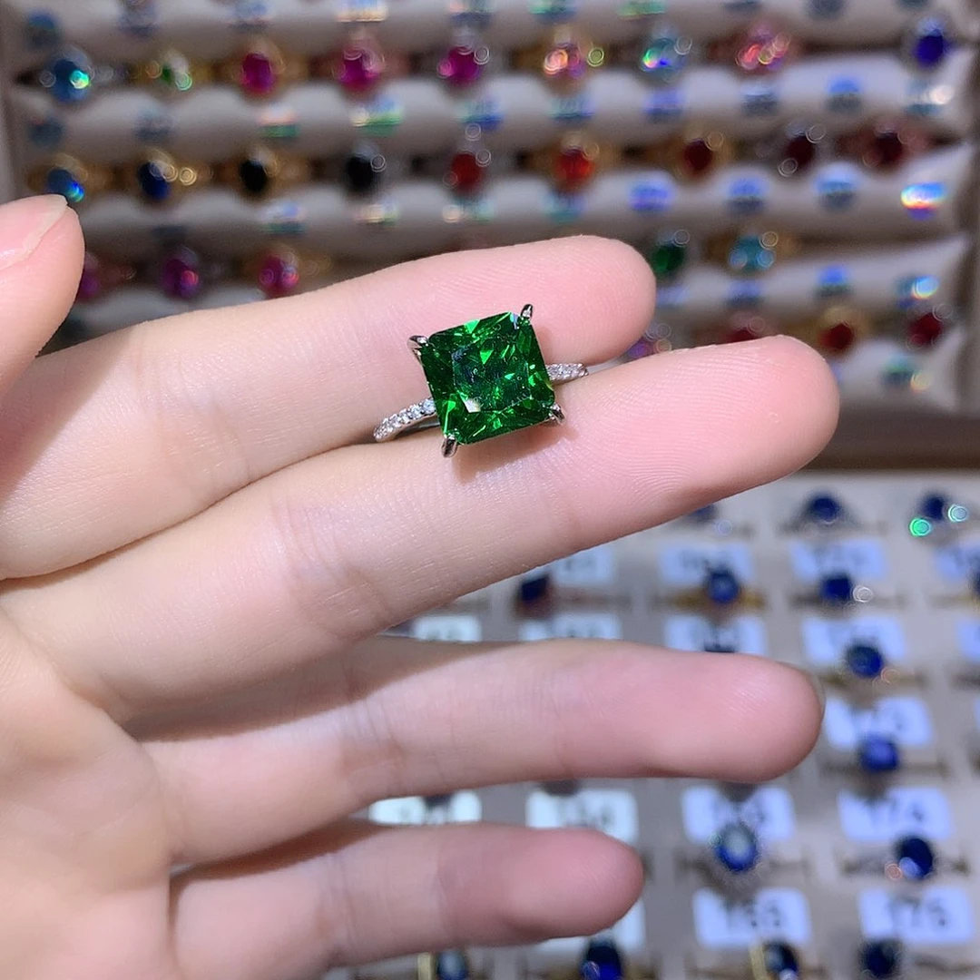 银S925镶嵌戒指碧玺银色10