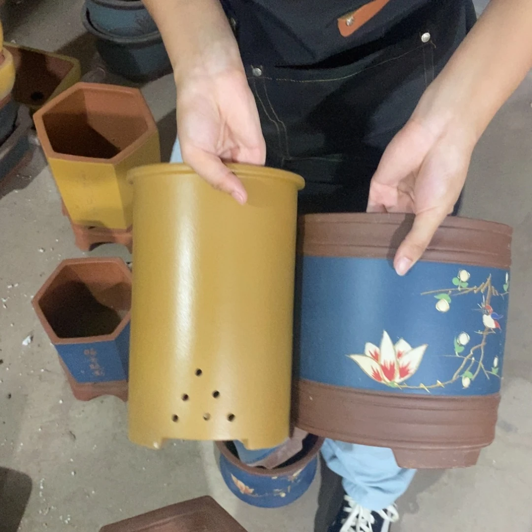 紫砂花盆瑕疵口径口径