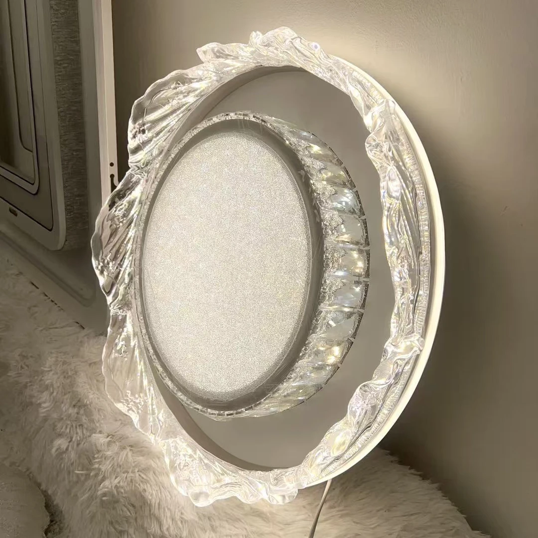 荷叶2025年新款高端led卧室灯轻奢简约婚房圆形房间护眼吸顶灯