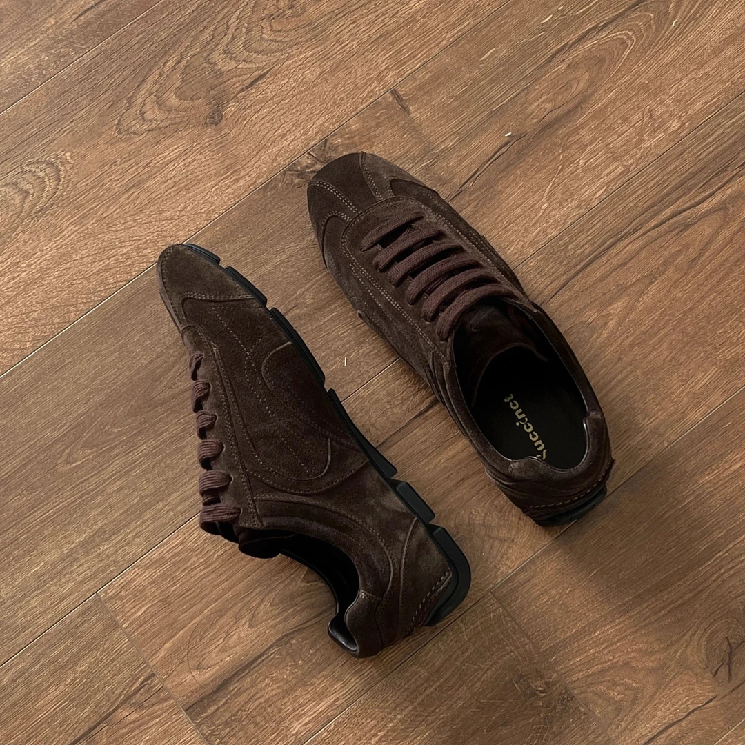 Succinct“渊”头层植鞣牛皮/羊皮抗菌鞋手缝剪裁复古德训皮鞋