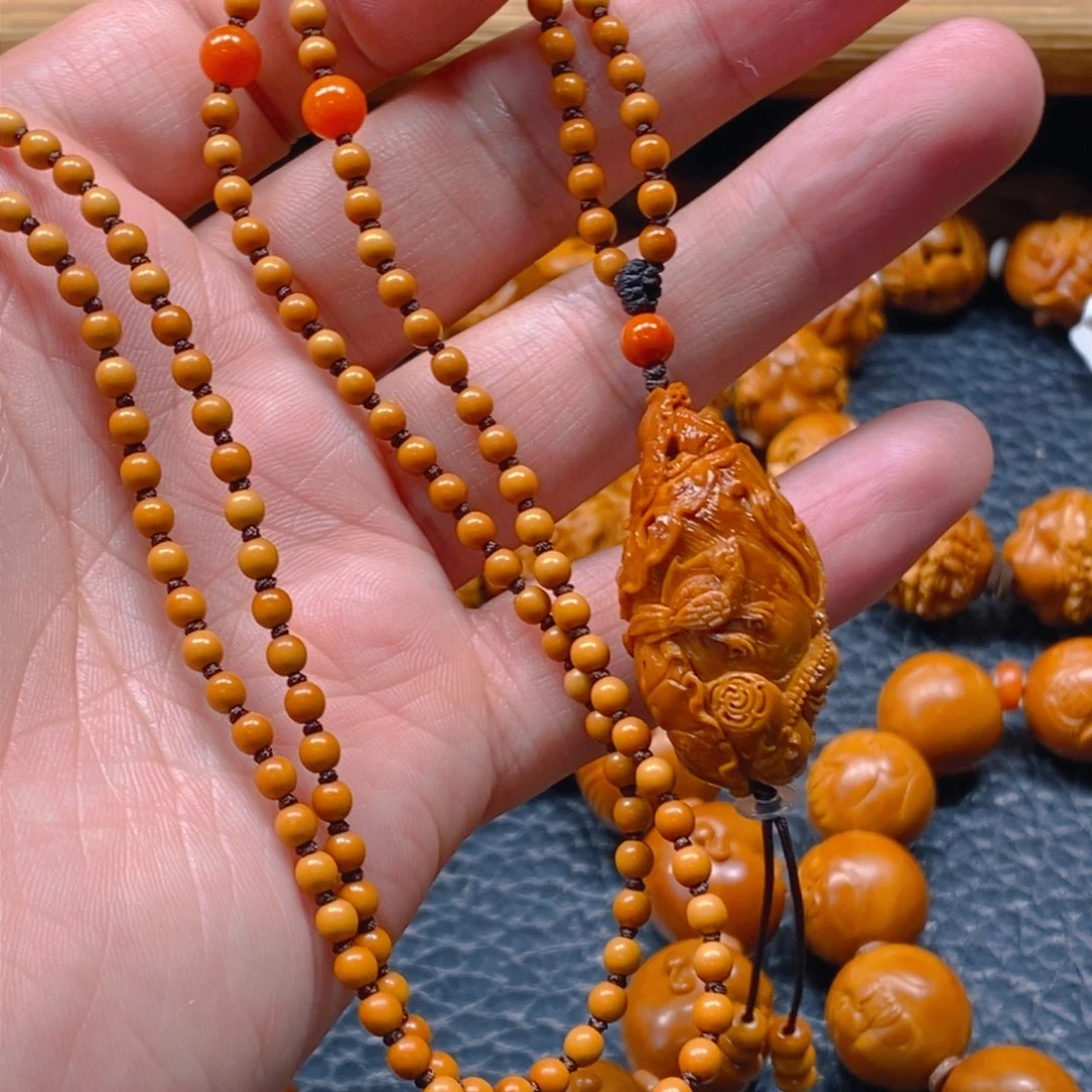 手串/手链橄榄核许忠英2.1喜鹊登莲，微花