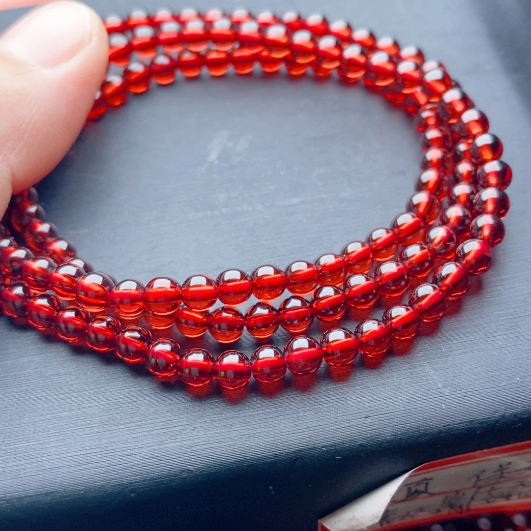 石榴石手链未镶嵌天然4.6经济实惠大漏