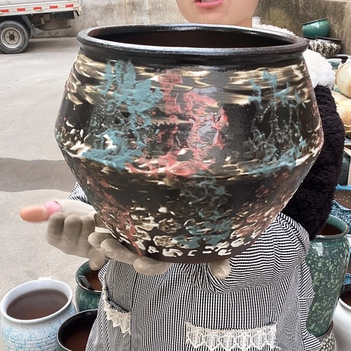 红泥花盆正品口23高23