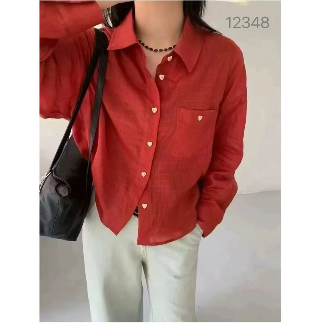 12348  CHUXUN新款爱心纽扣衬衣
