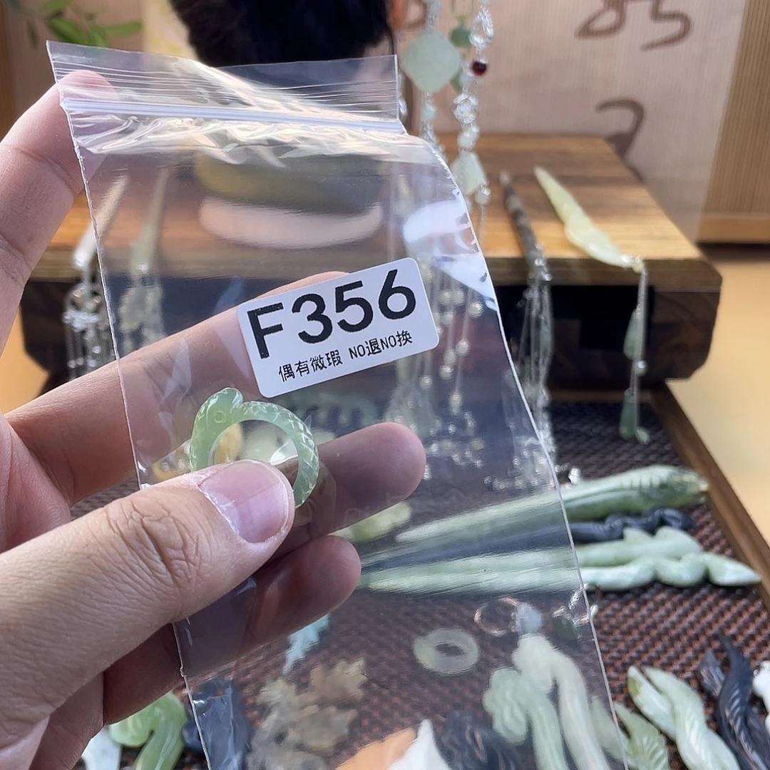 蛇纹石玉发饰合金叮*✨