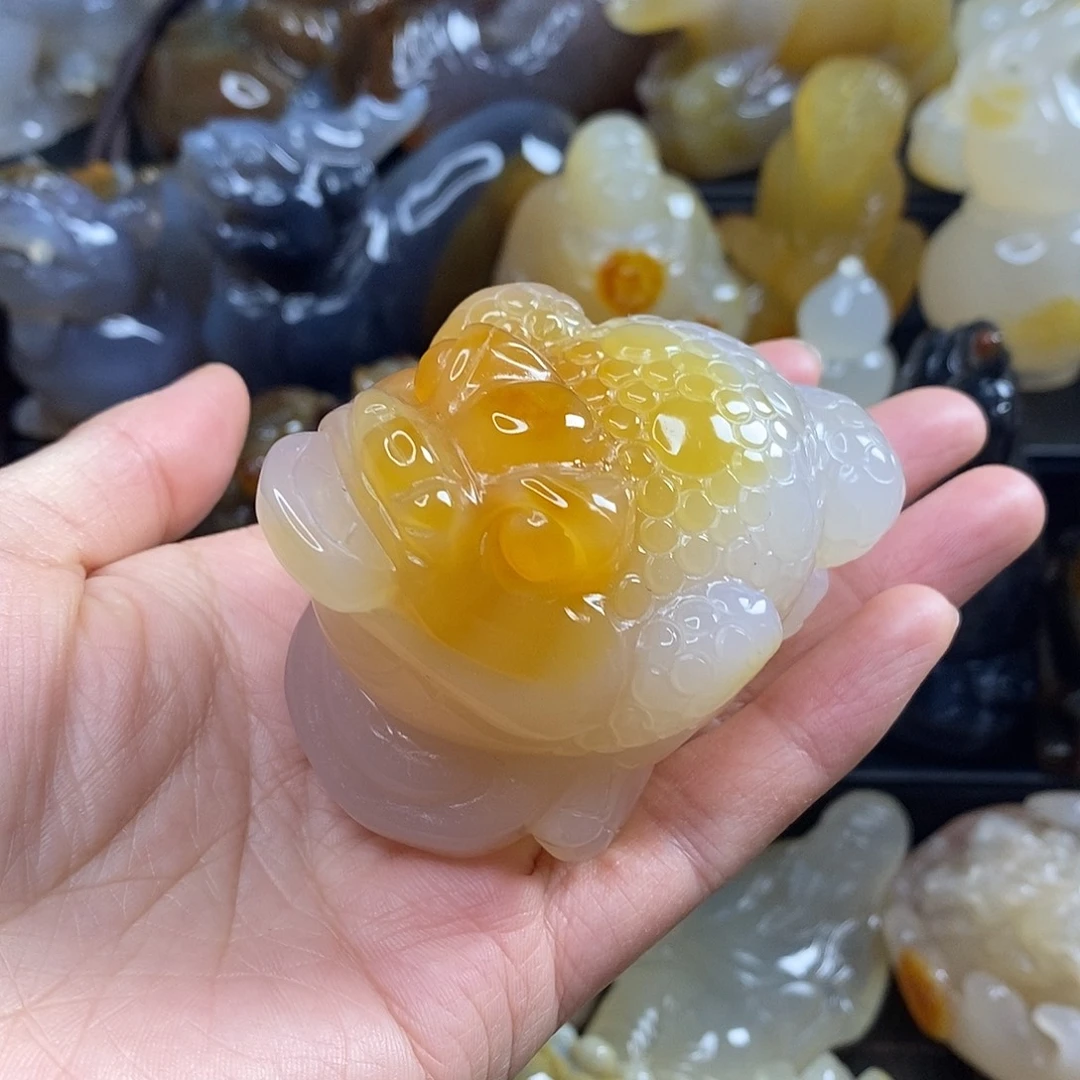 天***清玛瑙/玉髓未镶嵌手把件