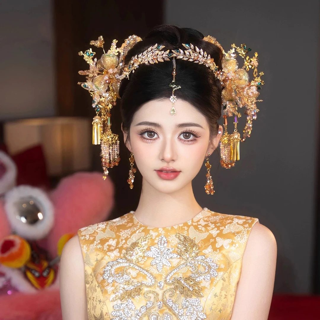 浅色百搭新娘秀禾步摇新娘头饰