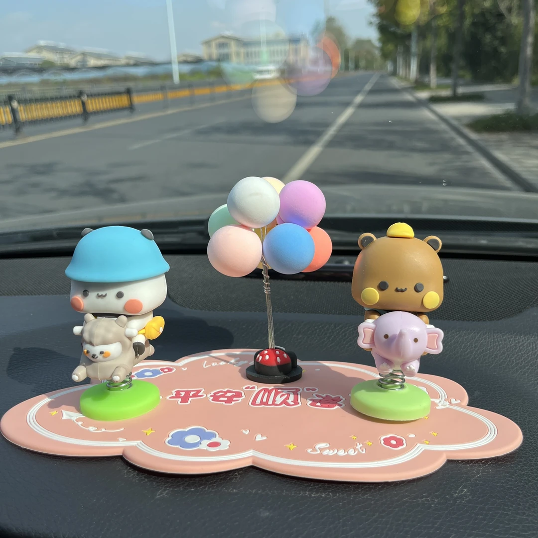 圣诞礼物一二布布二代摇摇马熊猫摆件停车号码牌车载装饰彩色气球