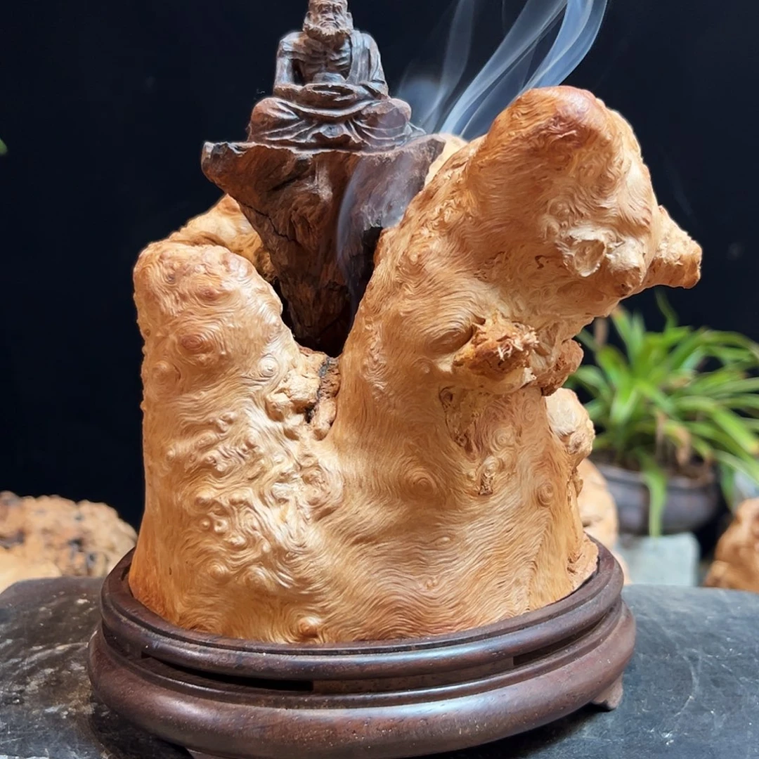 妖***兽荔枝木达摩熏香成品香炉