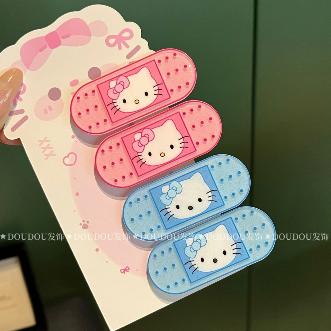 二次元KT创口发夹可爱宅萌卡通猫咪刘海水色夹日韩百搭少女发卡