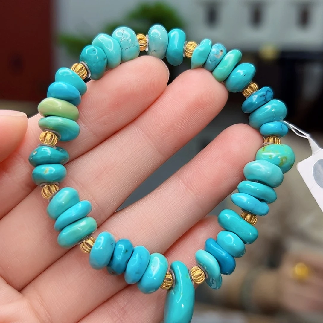 绿松石珠宝奇石18K金镶嵌