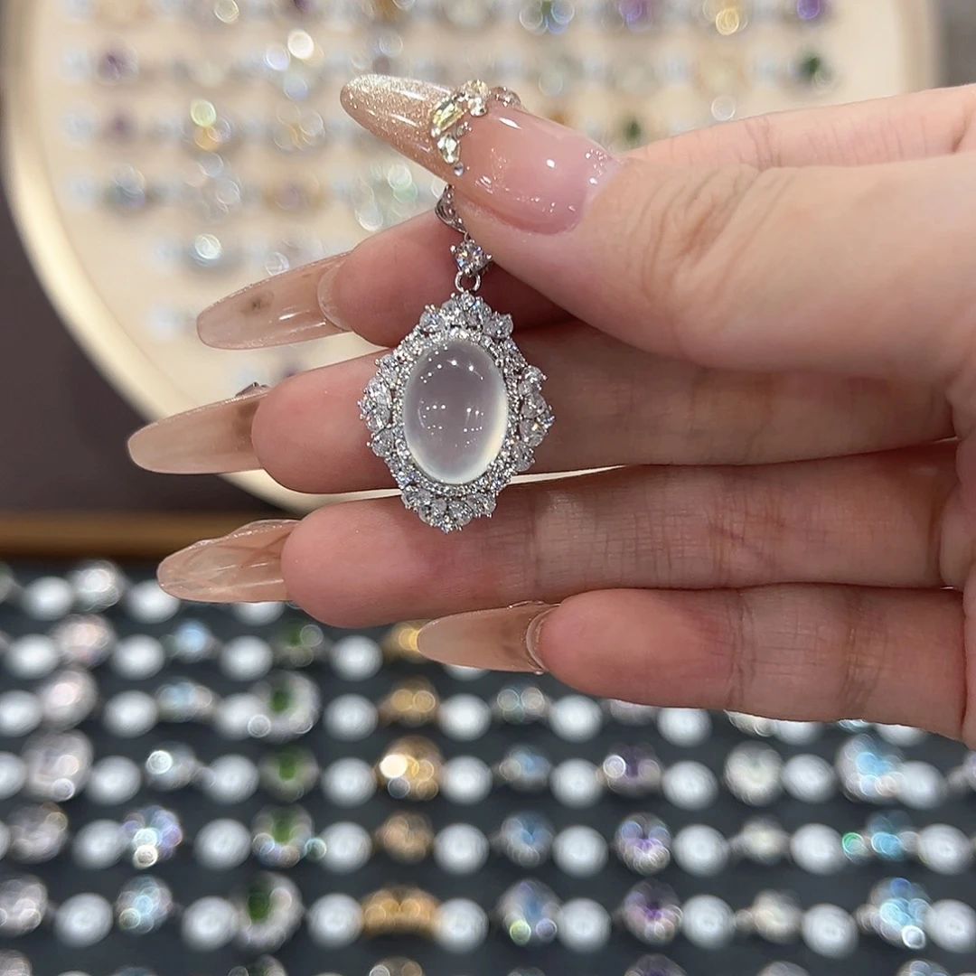 蛇纹石玉银S925镶嵌戒指聚****玲