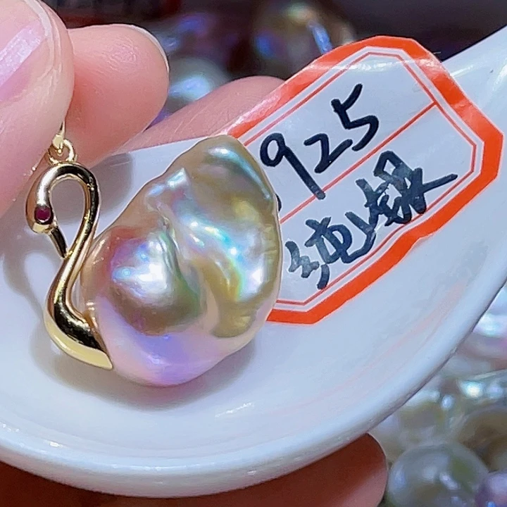 淡水珍珠银S925镶嵌颈饰