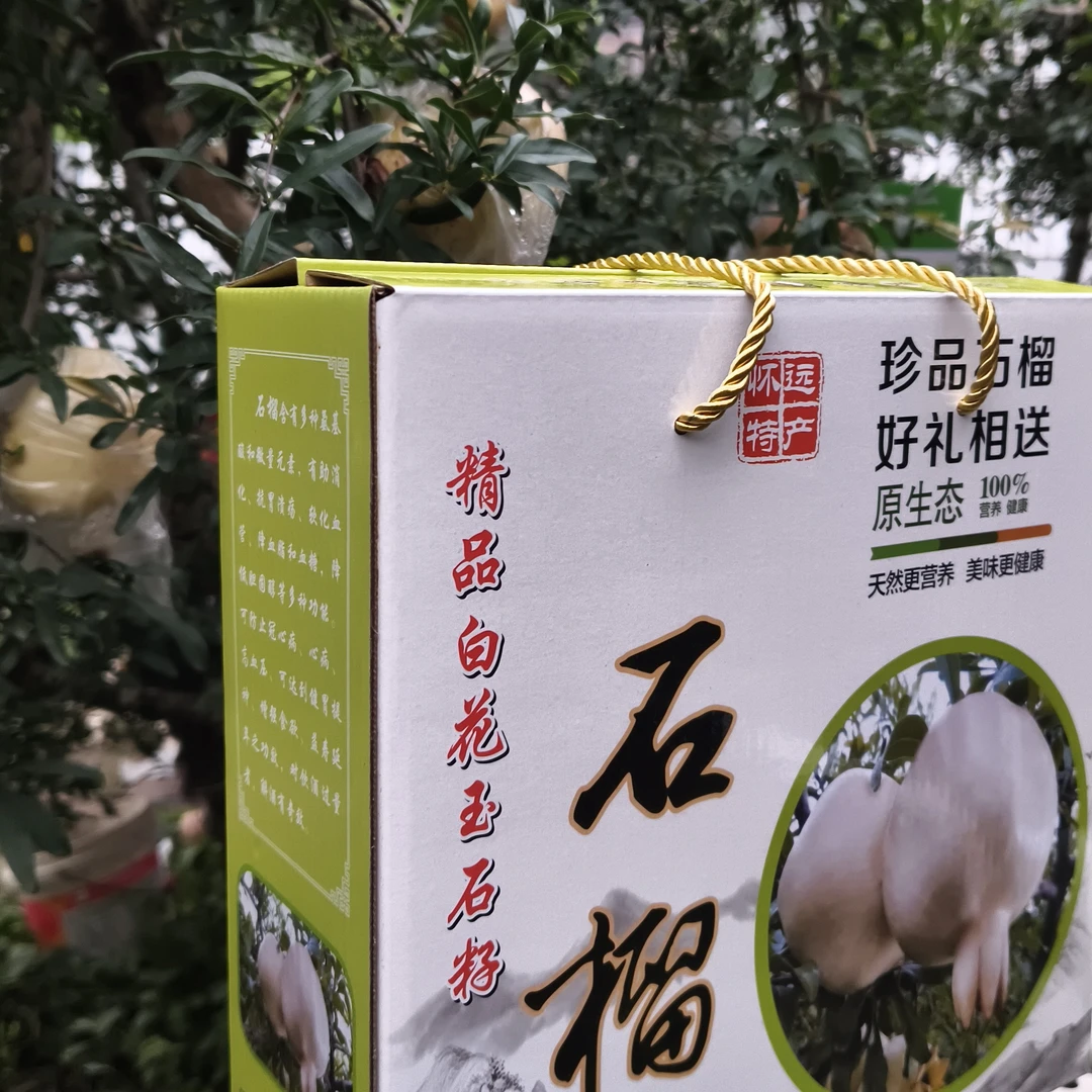 BAIYUZI/白玉籽五斤装礼盒安徽特产怀远石榴白玉籽石榴水果白石榴
