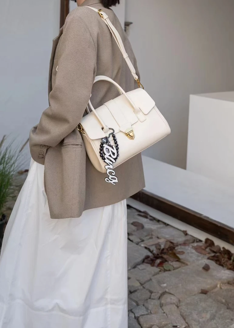 6552#白色【尺寸：长-宽-高-】潮流气质休闲百搭时尚女士单肩包