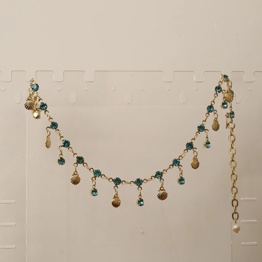 铜合金锆石脚链 女原创设计海洋古典饰品配饰波西米亚手作脚链