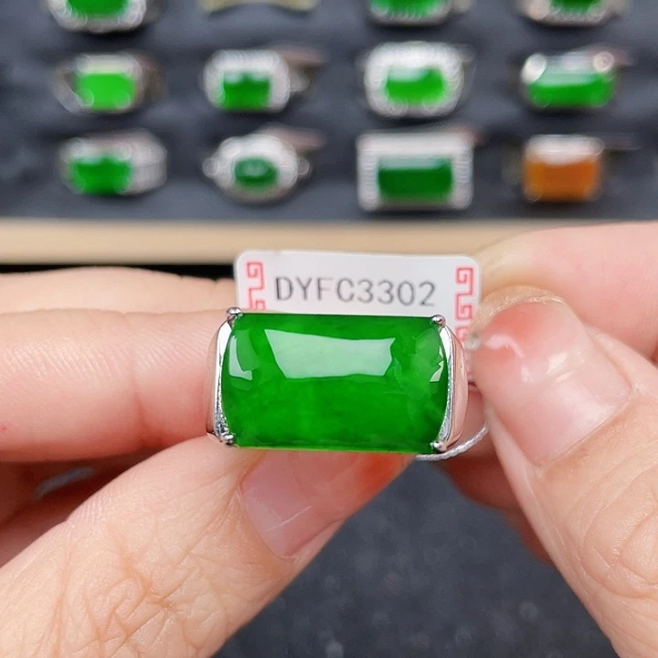 翡翠银S925镶嵌戒指宁****司编号3302没有运费险