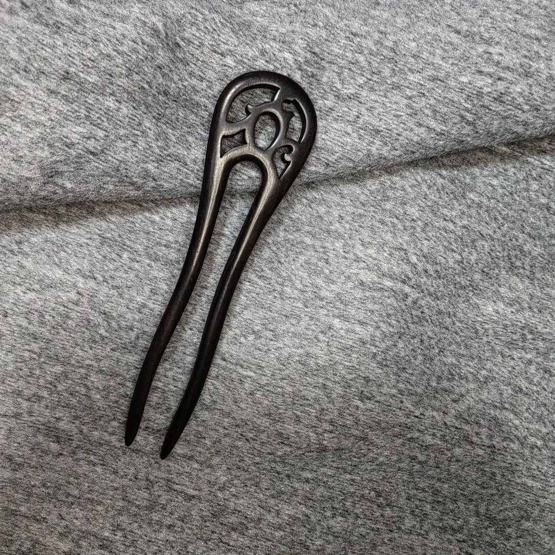 黑檀木发簪双簪复古