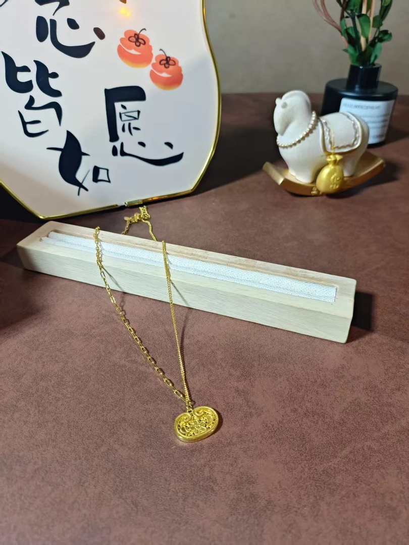 足银银制品 精选DIY项链平安果105