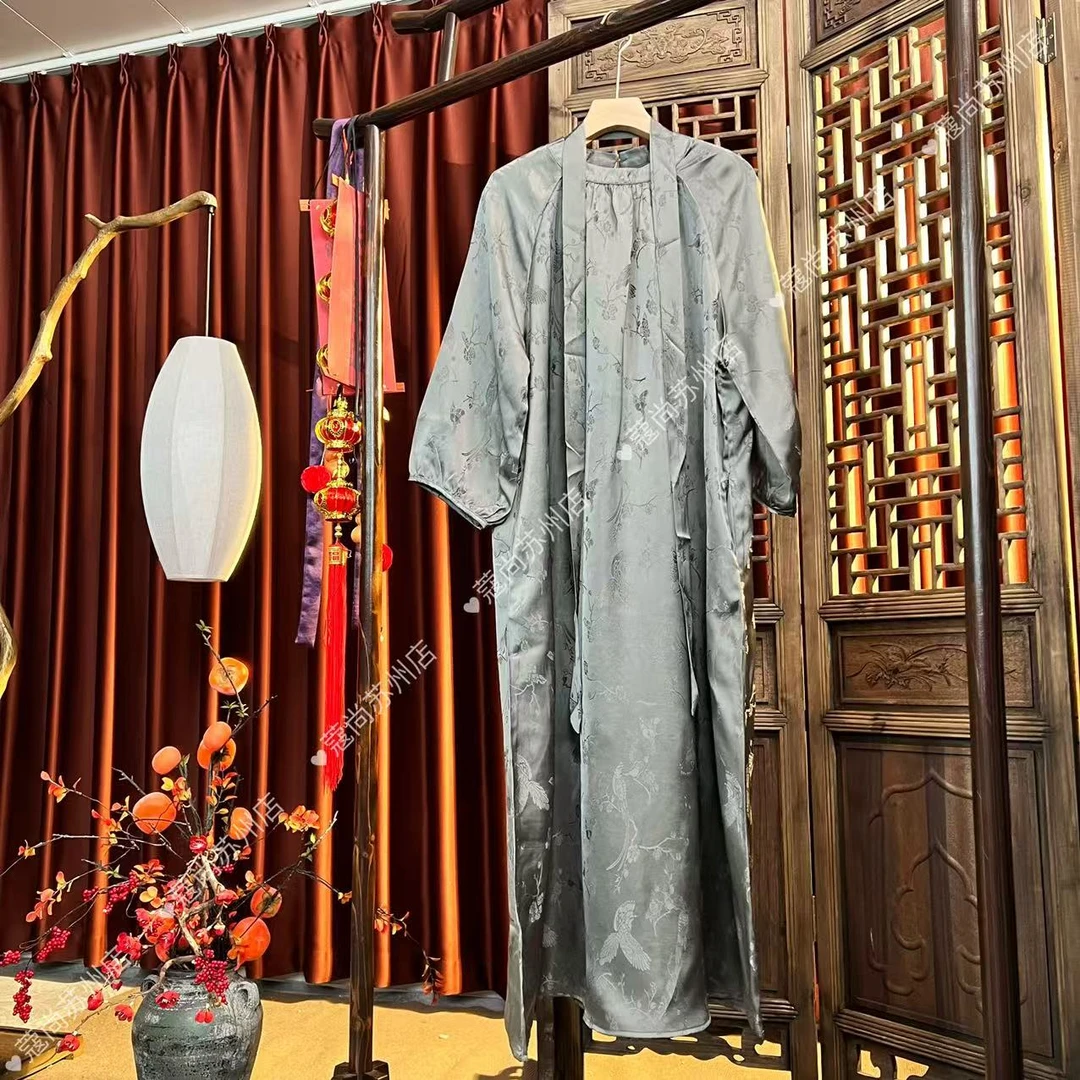 春季新款月笼新中式国风轻奢连衣裙