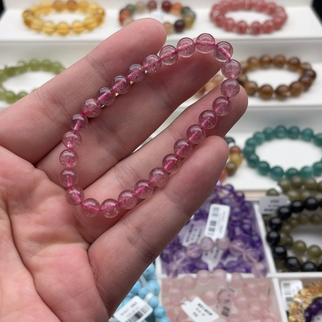 水晶手链未镶嵌草莓晶6mm+