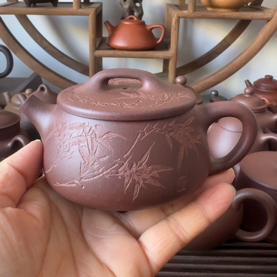 紫砂茶壶190cc宽口石瓢微瑕特价处理