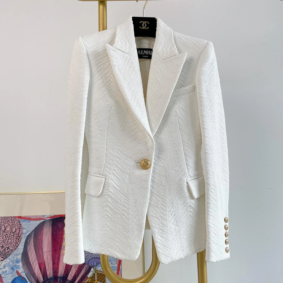【Balmain】#巴尔曼白色西装外套