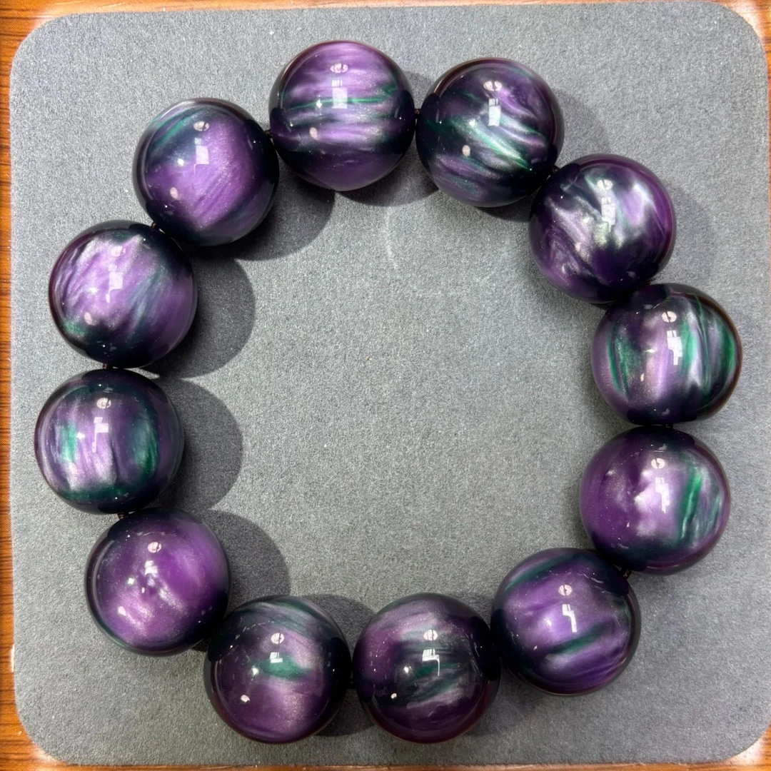 非金属珐琅手链 紫色 2.0mi圆珠手串 C124