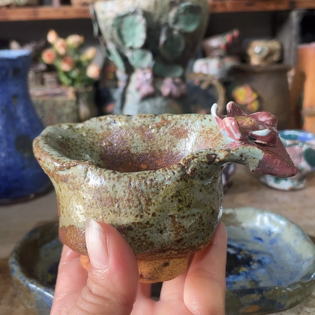 国庆福利手工粗陶高温透气花盆