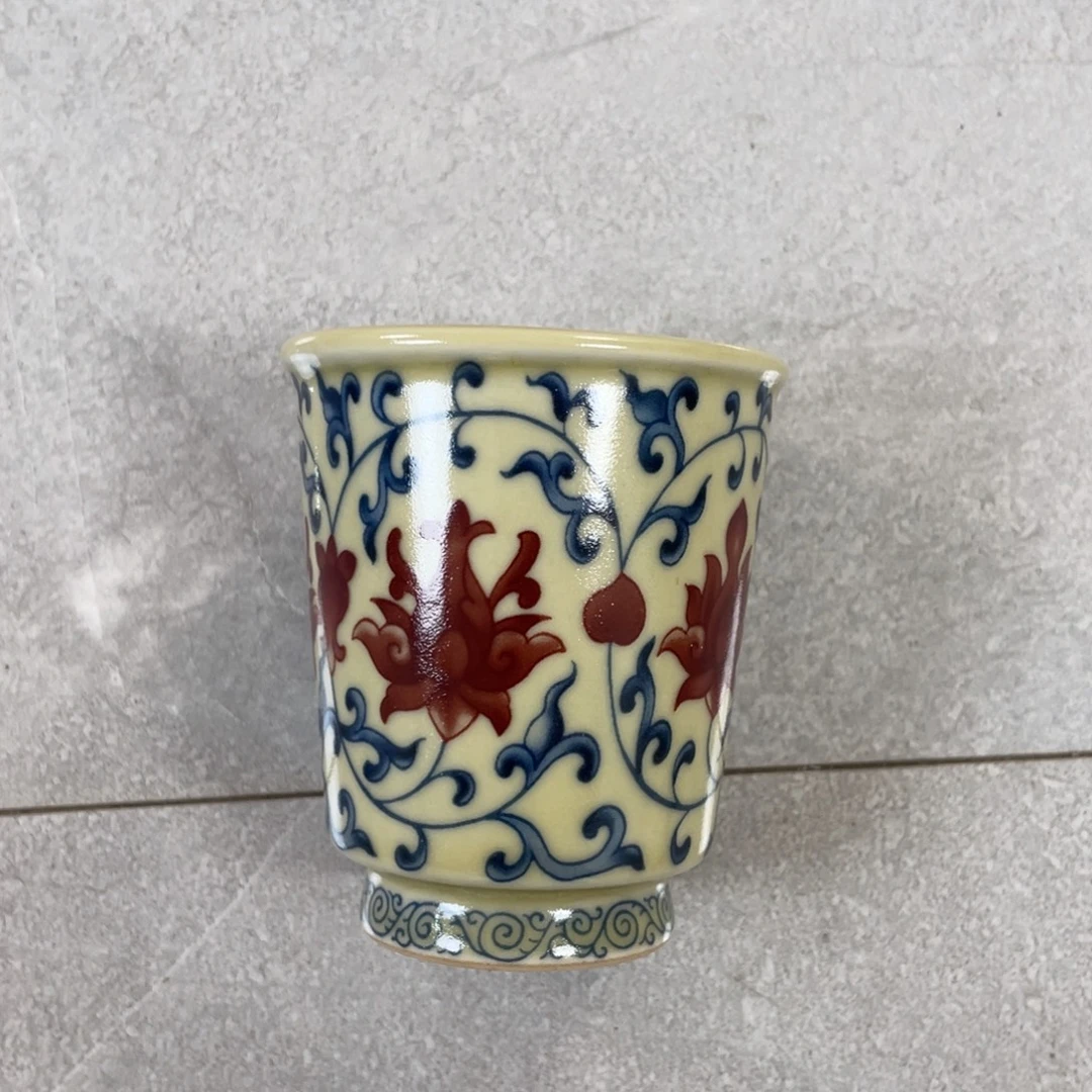 景德镇2号釉缠枝莲闻香杯
