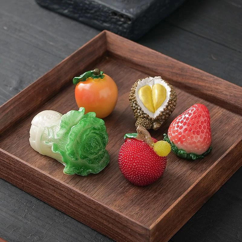 变色水果茶宠摆件精品可养茶桌茶盘荔枝茶玩茶具配件茶道茶台泡茶