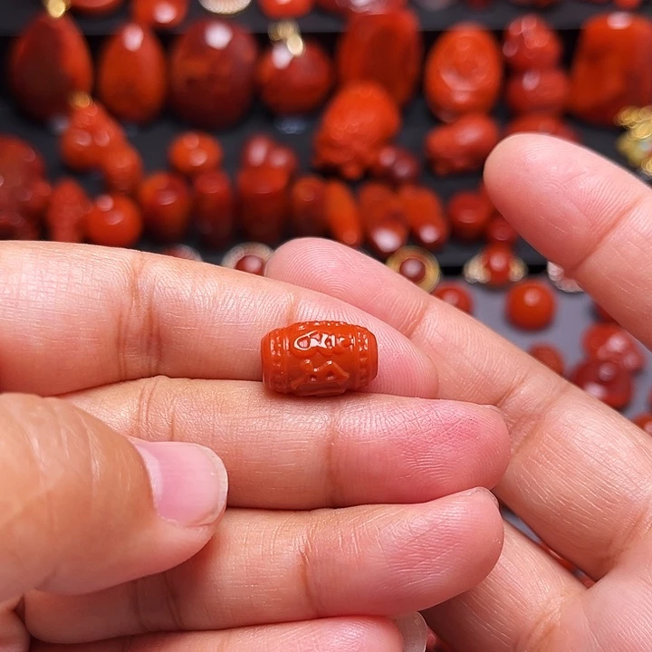 南红玛瑙未镶嵌配饰六字桶珠桶珠9.8mm