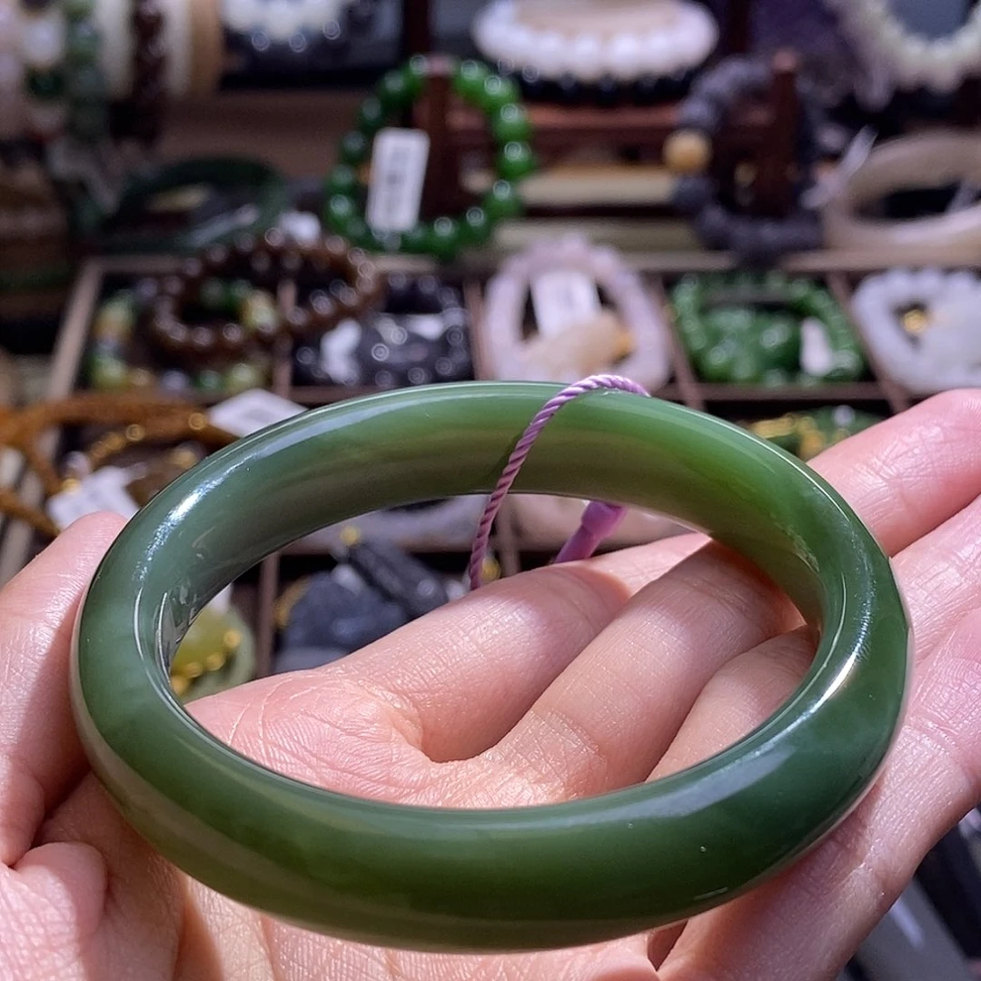 颈饰未镶嵌和田玉碧玉猫眼手镯55.7圈口