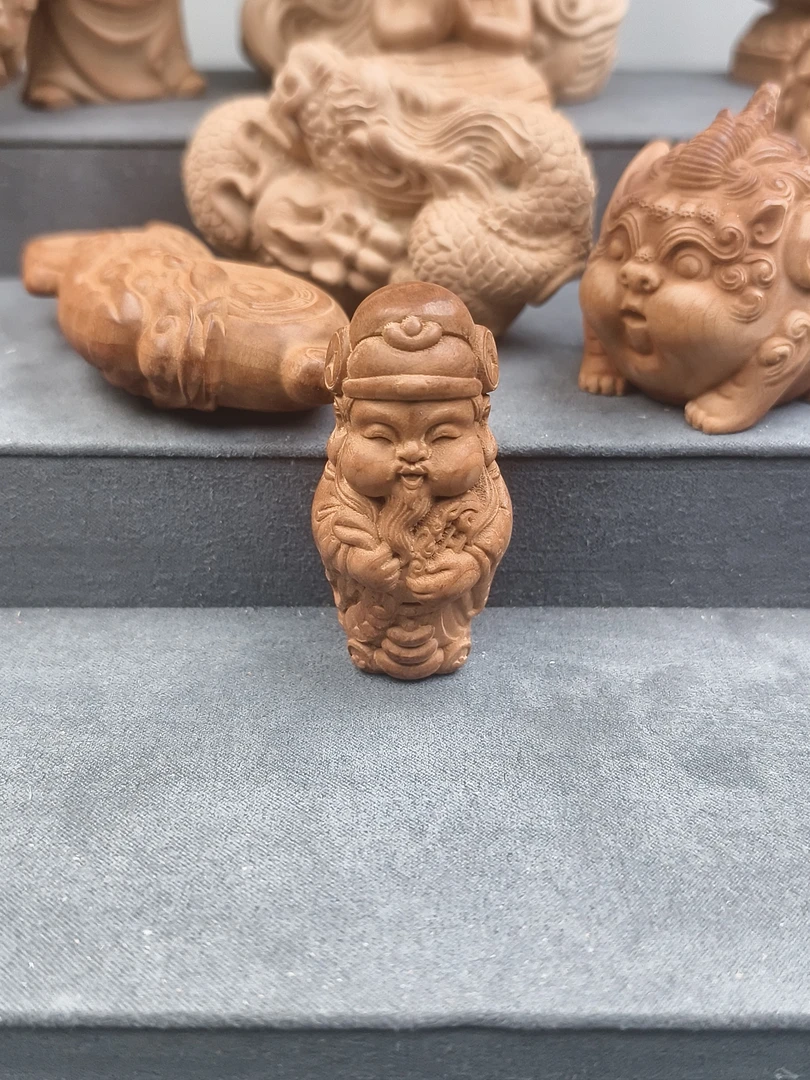 印度迈索尔老山檀摆/把件 财神