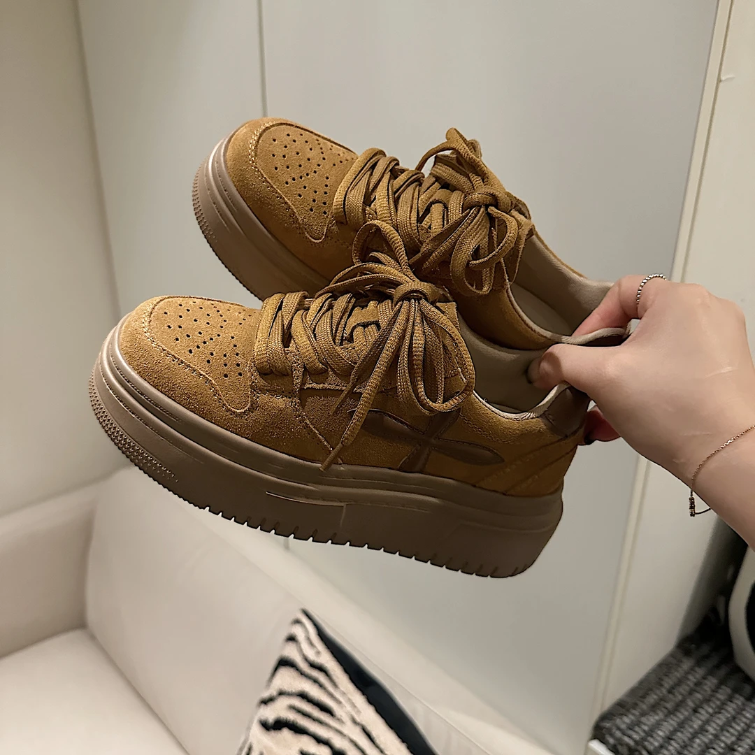 TS网红厚底休闲鞋女2024秋季新款板鞋时尚百搭运动女鞋