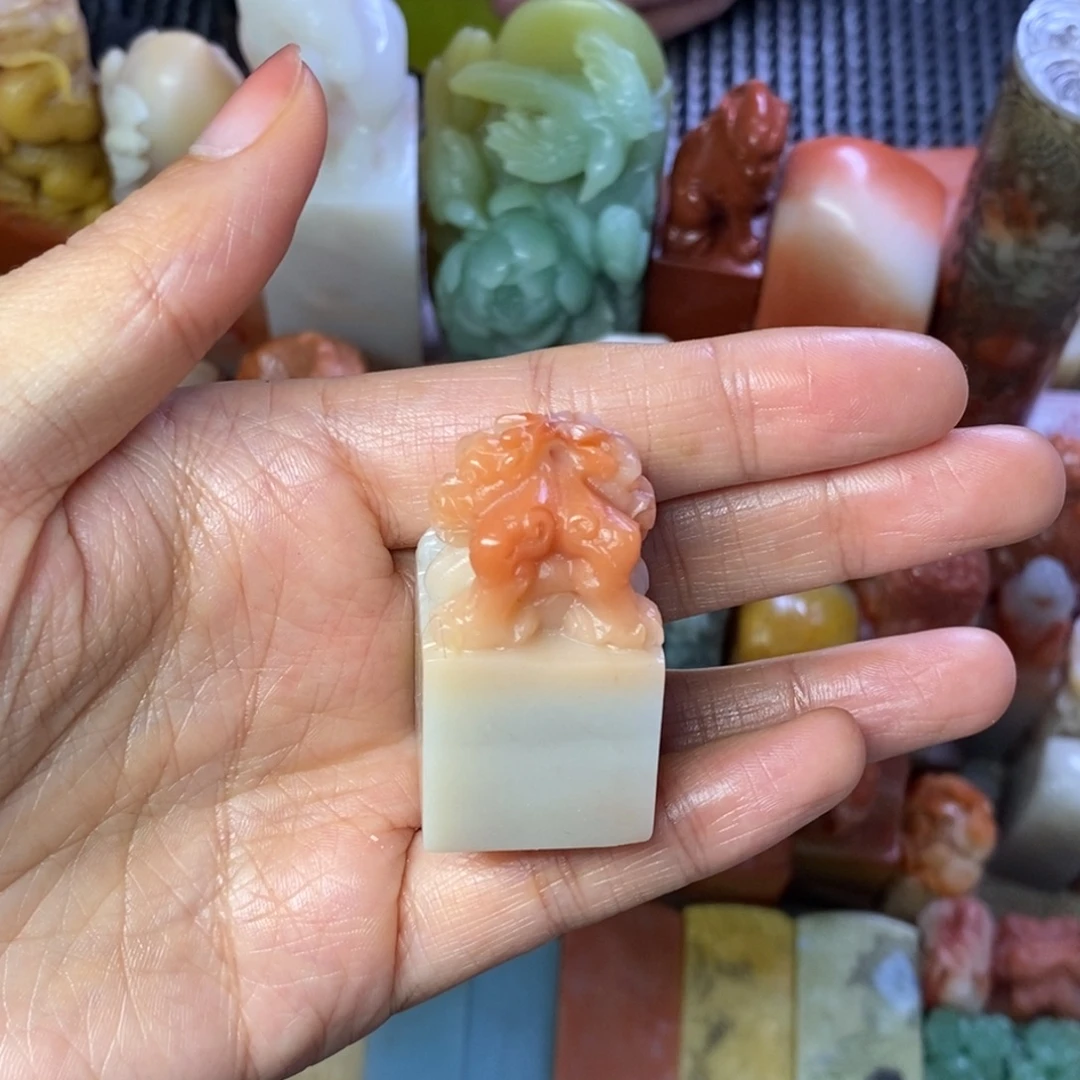 印石寿山石双头兽