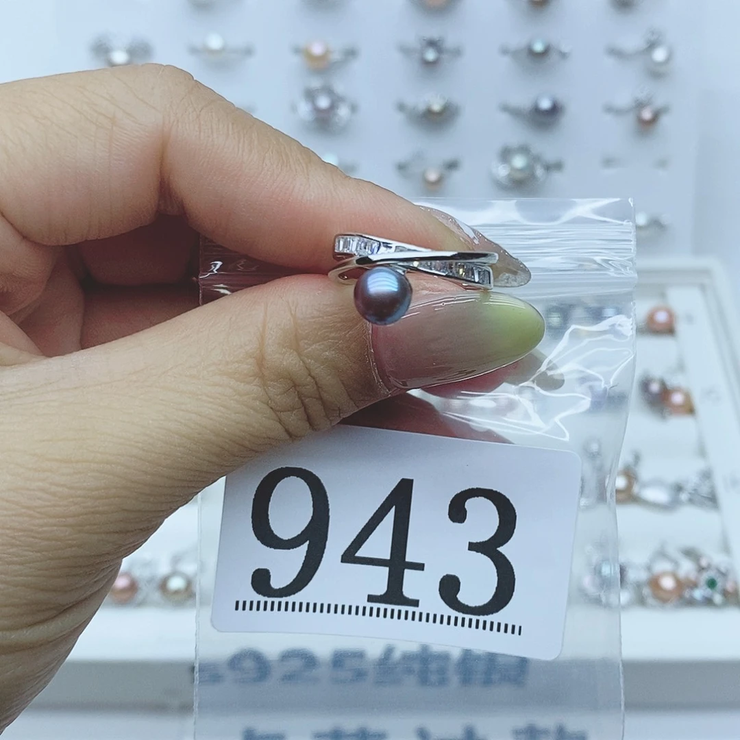 疯***t戒指银S925镶嵌淡水珍珠943