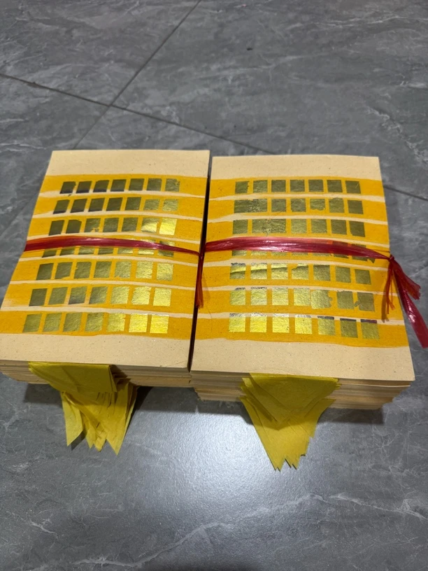 潮汕地区拜神拜财用的黄色钱2粒（纸小铂大）