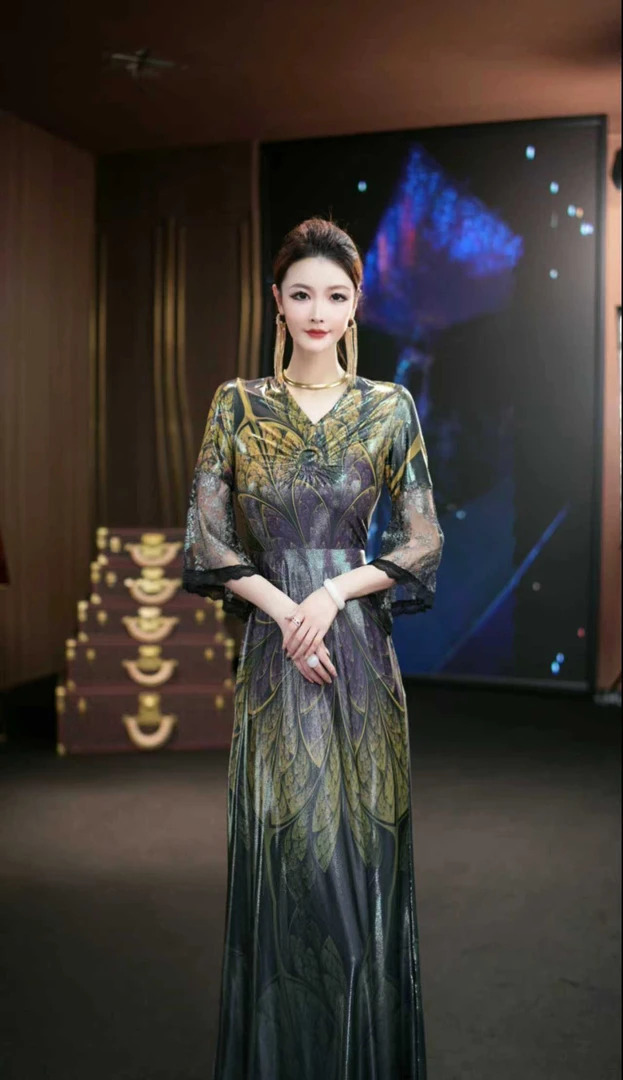 YINGHOU【曼曼】轻奢优雅气质显瘦洋气时尚连衣裙D29251