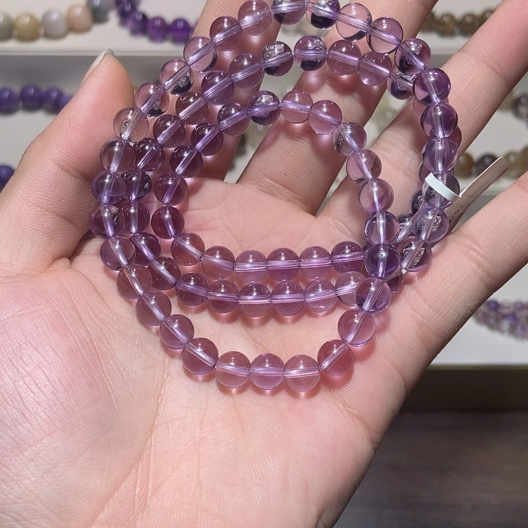 水晶手链未镶嵌巴西帝王紫紫水晶8