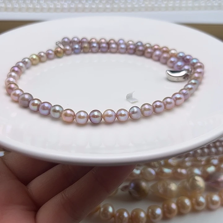 淡水珍珠颈饰合金怪色糖果