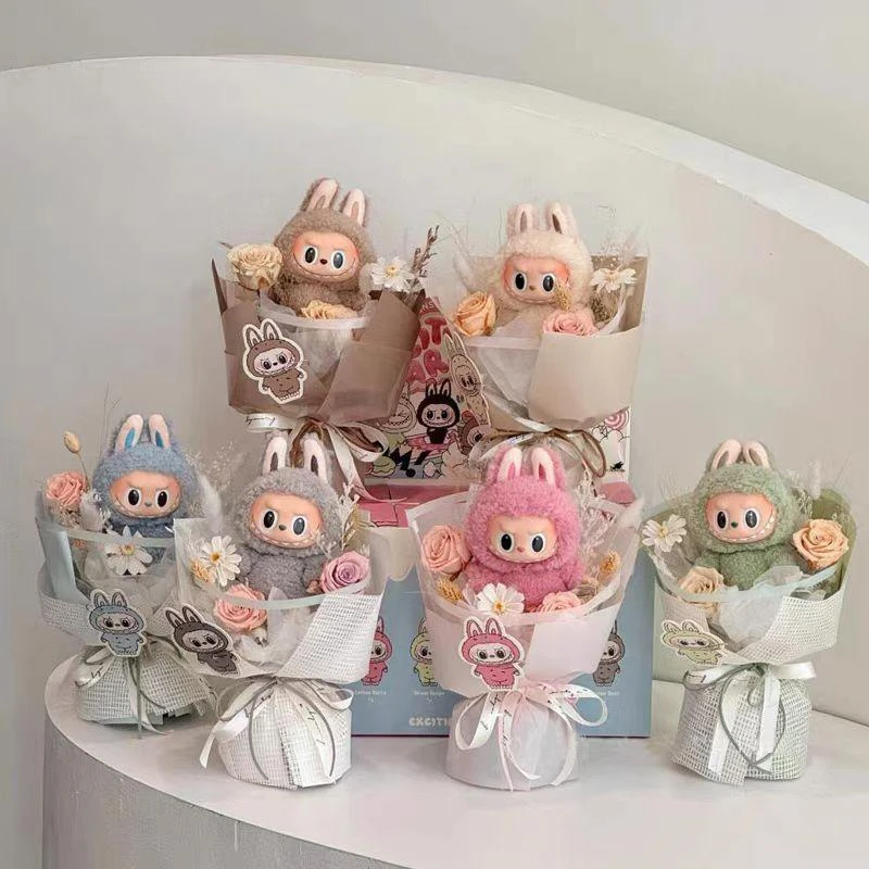 新款可爱拉布布玩偶花束成品Labubu花束送女朋友闺蜜生日节日礼物
